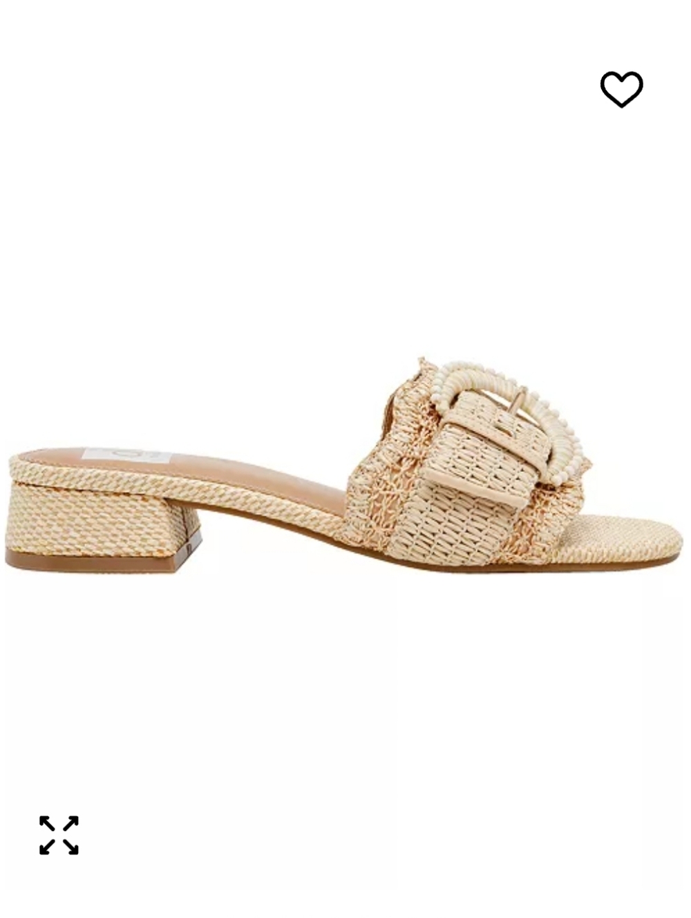 DV Dolce Vita Nillz Buckle Slide Low Block Heel Sandal - natural raffia - Picture 5 of 13
